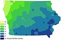 Image 31Iowa annual rainfall, in inches; as of 2009 (from Iowa)