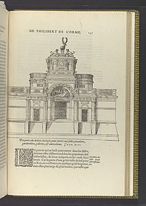 Design for the entrance portal, published in Philibert de L'Orme's Le Premier Tome de l'Architecture (1567)