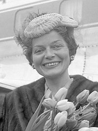 Black-and-white photograph of Lys Assia in 1957