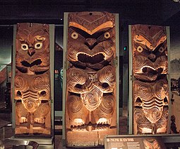 Māori poupou from the Ruato tomb of Rotorua