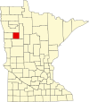 State map highlighting Mahnomen County