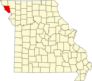Map of Missouri highlighting Holt County
