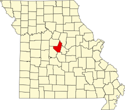 Karte von Moniteau County innerhalb von Missouri