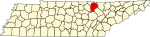State map highlighting Fentress County