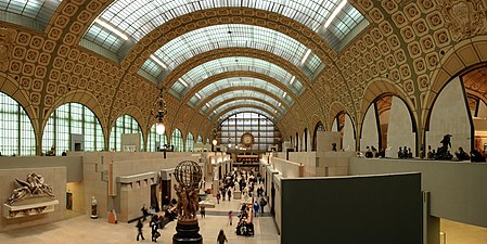The Musée d'Orsay, a conversion of a 19th-century train station (1978–1986) by Gae Aulenti