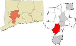 Oxford's location within the Naugatuck Valley Planning Region and the state of Connecticut