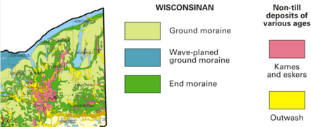 Geologic map of surface glacial features