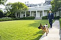 Commander and President Joe Biden walking on the White House Rose Garden; June 21, 2022