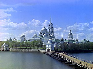 Nilov Monastery on Stolobnyi Island in Lake Seliger in Tver Province, Russia