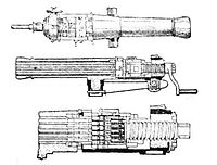 Section of the 25-barrel Reffye mitrailleuse ("Canon à balles"), 1897