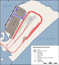 Karte des Richards Bay Coal Terminal (2015)