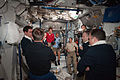 After the hatch opening, the ISS and STS-135 crews are united.