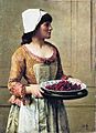 Serving girl with berries