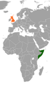 Location map for Somalia and the United Kingdom.