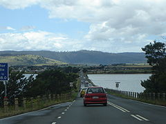 The Sorell Causeway in Tasmania, Australia