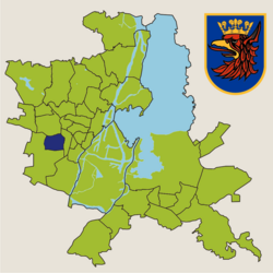 Location of Świerczewo within Szczecin