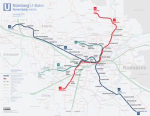 Liniennetz der U-Bahn Nürnberg