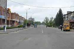 Zhovtneva street, the main street of Balakliia