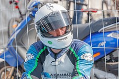 86. Internationales Schleizer Dreieckrennen: Beifahrer Ferry Seegers mit einem Arai-Motorrad-Helm