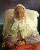 Fru Ane Brøndum i den blå stue (Portrait of the Artist's Mother, 1913)