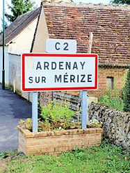 A road sign at the entrance to Ardenay-sur-Mérize