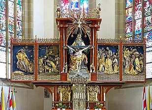 Kirche Mariä Himmelfahrt in Bad Königshofen, Unter­franken, Altar von Thomas Buscher (1860–1937)