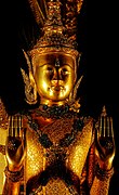 Golden Maitreya Buddha weighing 90 Kg and dressed with 9584 diamonds 1906-1907.[5]