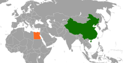Map indicating locations of Egypt and China