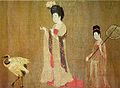 Paintings of women wearing Daxiushan during the Tang Dynasty