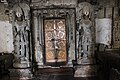 Entrance to mantapa (gathering hall) has dvarapalas (door keepers) in Lakshminarasimha temple at Javagal