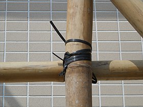 Bamboo scaffold with nylon knots, 2010