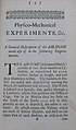 First page of "Physico-Mechanical Experiments on Various Subjects"