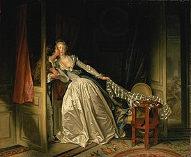 Rococo: The Stolen Kiss by Jean-Honoré Fragonard (c. 1780)