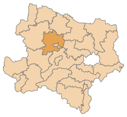 Lage des Bezirks Bezirk Krems-Land im Bundesland Niederösterreich (anklickbare Karte)