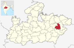 Location of Umaria district in Madhya Pradesh