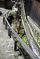 A small wooden sluice in Magome, Japan, used to power a waterwheel