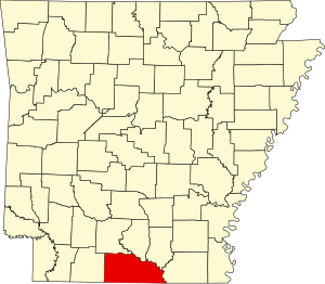 Map of Arkansas highlighting Union County