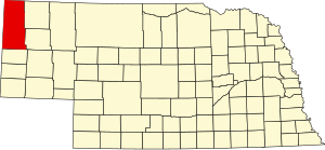Map of Nebraska highlighting Sioux County