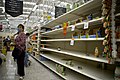 Shoppers at a Wal-Mart in Mexico City panic buying canned food during the 2009 flu pandemic