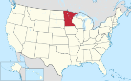 Karte der USA, Minnesota hervorgehoben