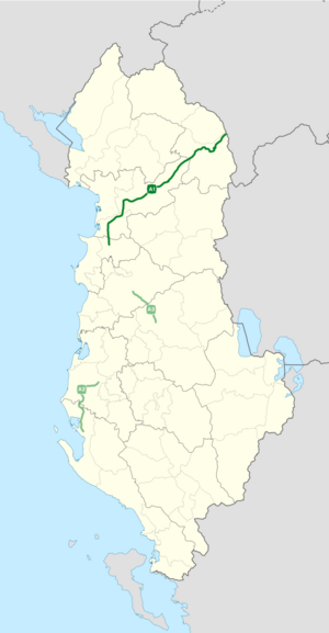 The A1 runs through central and northern Albania.