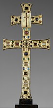 Reliquary Cross, metalwork, French, c. 1180