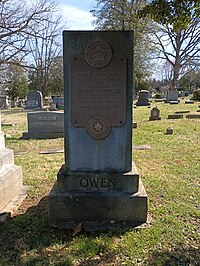 Gravestone of Robert Latham Owen, U.S. senator.