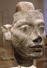 Granite statue of the head of Queen Nefertiti, from the workshop of the sculptor Thutmose, on display at the Egyptian Museum of Berlin