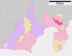 Location of Susono in Shizuoka Prefecture