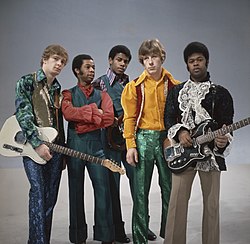 The Equals in 1968 (l-r): Pat Lloyd, Derv Gordon, Eddy Grant, John Hall, Lincoln Gordon
