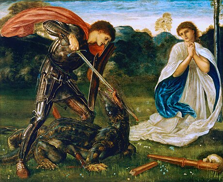 St. George Kills the Dragon, by Edward Burne-Jones, 1866.