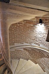 Typical medieval spiral staircase in Toulouse, France.