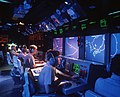 Large screen displays on USS Vincennes, typical of early Aegis platforms, 1988