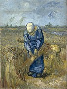 Vincent van Gogh - Peasant woman binding sheaves (after Millet) - Google Art Project